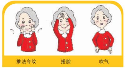搓脸吹气防皱纹